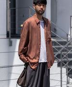 画像をギャラリービューアに読み込む, ATTACHMENT アタッチメントのCU/PE FIBRIL SATIN L/S SHIRT - L.BROWNの公式通販サイトsession福岡セレクトショップ
