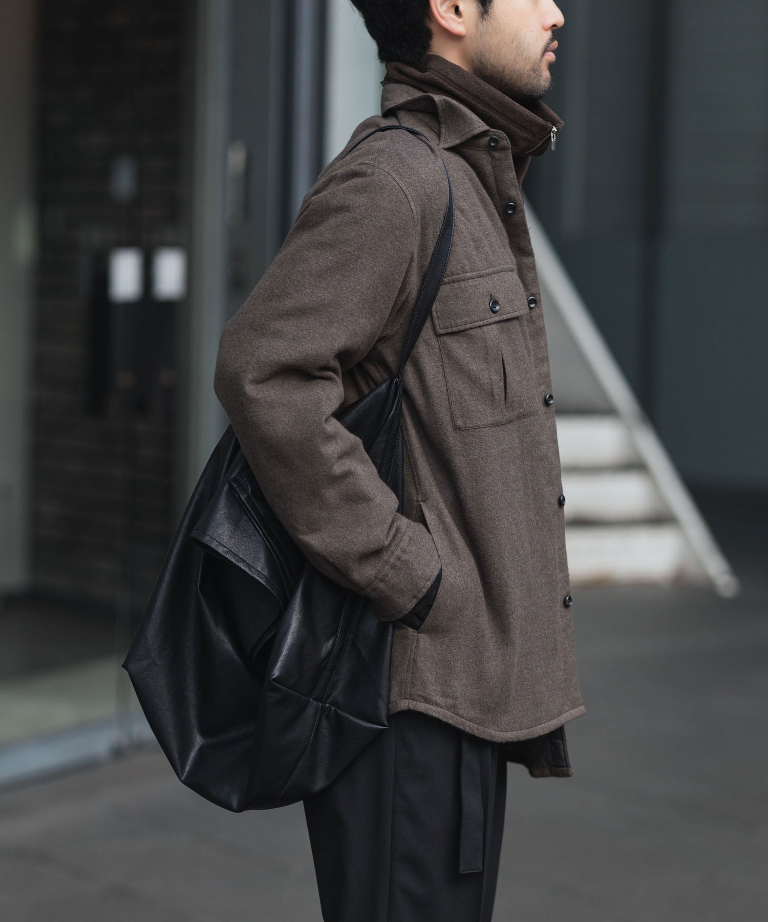 【 ATTACHMENT 】RY/CO/SI FLANNEL PADDING L/S SHIRT - D.GRAY