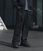 画像をギャラリービューアに読み込む, 【 ATTACHMENT / EXCLUSIVE ITEM 】WO/PE STRECH GABARDINE BELTED TROUSERS - BLACK
