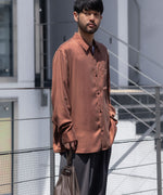 画像をギャラリービューアに読み込む, ATTACHMENT アタッチメントのCU/PE FIBRIL SATIN L/S SHIRT - L.BROWNの公式通販サイトsession福岡セレクトショップ

