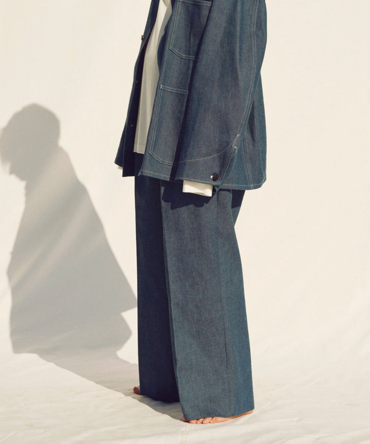 【INTÉRIM】10oz BLUE SHUTTLE DENIM 1-TUCK BAGGY SLACKS 22aw 公式通販サイト sessionセッション福岡セレクトショップ