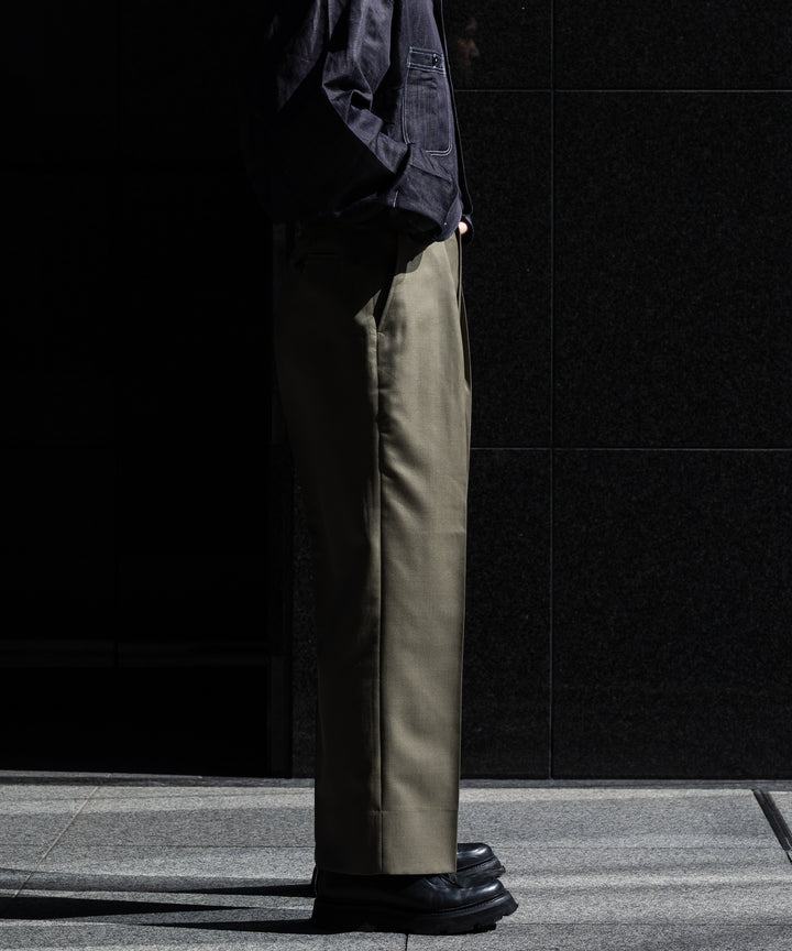 【INTÉRIM】WOOL MOHAIR GABERDINE 1-TUCK BAGGY SLACKS インテリム 22aw 公式通販サイト session福岡セレクトショップ