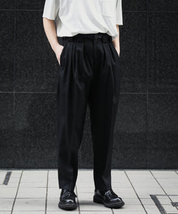 stein 23ss Double Wide Trousers BLACK