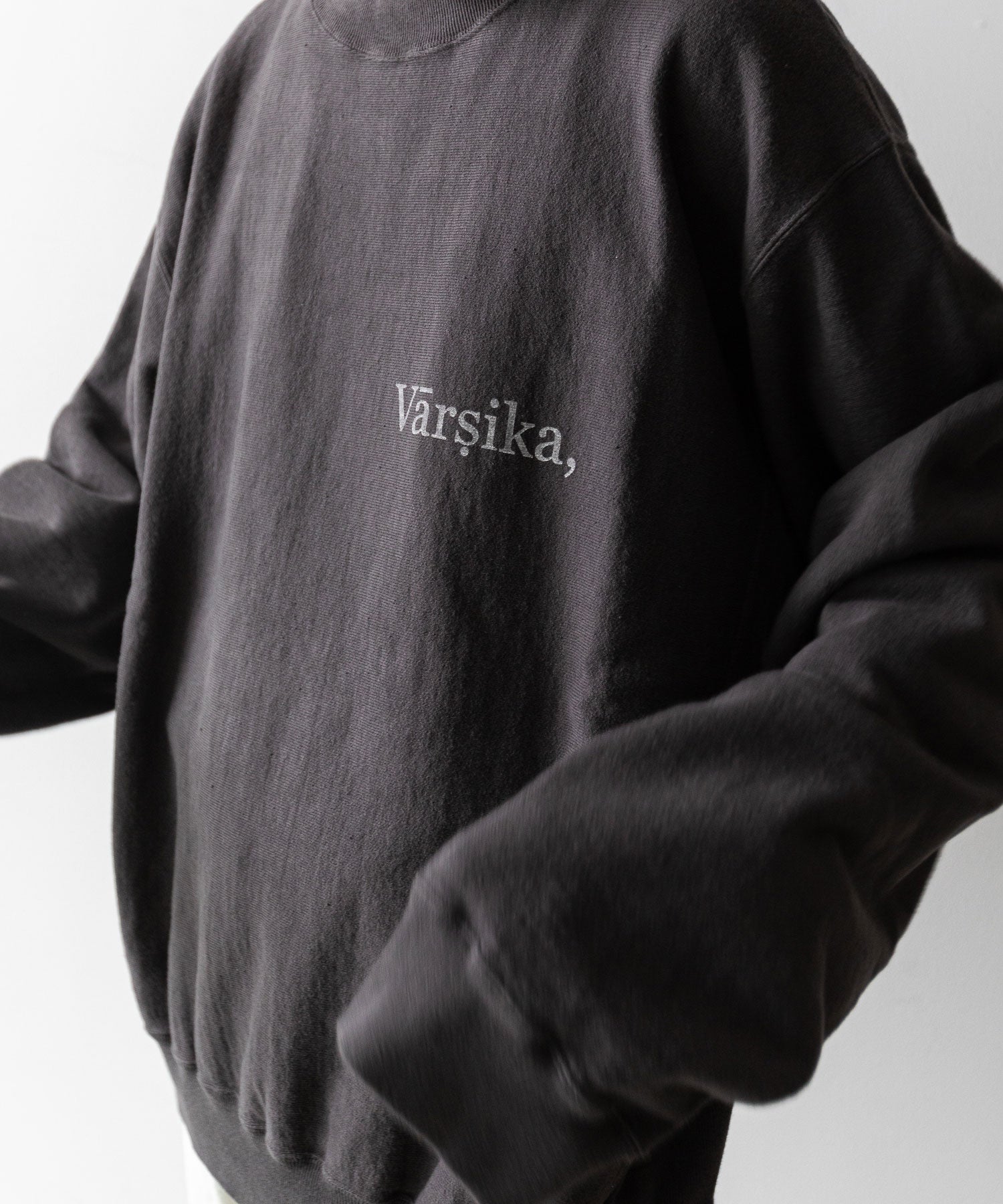 Fujimoto / フジモト 】OVER DYED SWEAT SHIRT WHITH A.S - BLACK