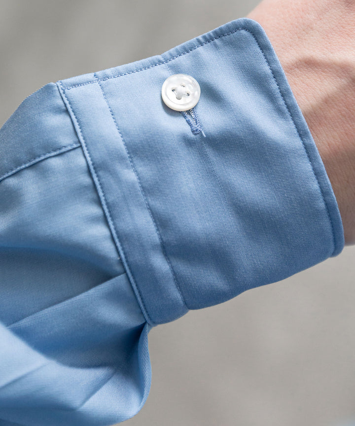 【INTÉRIM】インテリムのドレスシャツ 200/2 SUPIMA TWILL REGULAR COLLAR SHIRT - BLUE