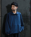 【KANEMASA】SUPER FINE GAUGE LOOSE LONG SLEEVE POLO - NAVY