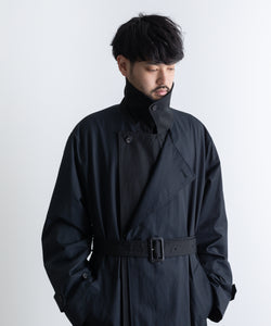 【stein】DOUBLE LAPELED DOUBLE BREASTED COAT - DARK NAVY