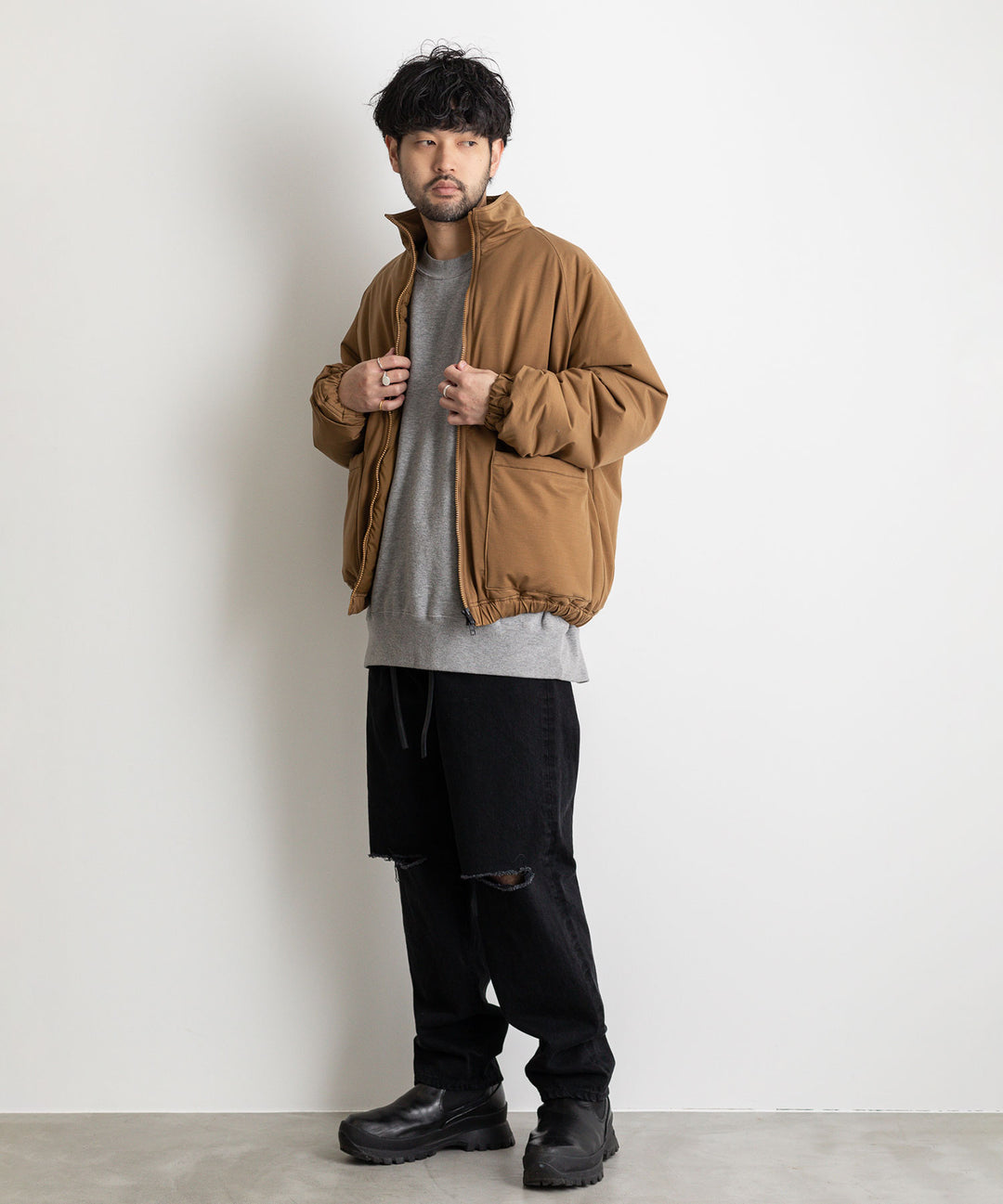【KANEMASA】TYPEWRITER KNIT PCU BLOUSON - COYOTE