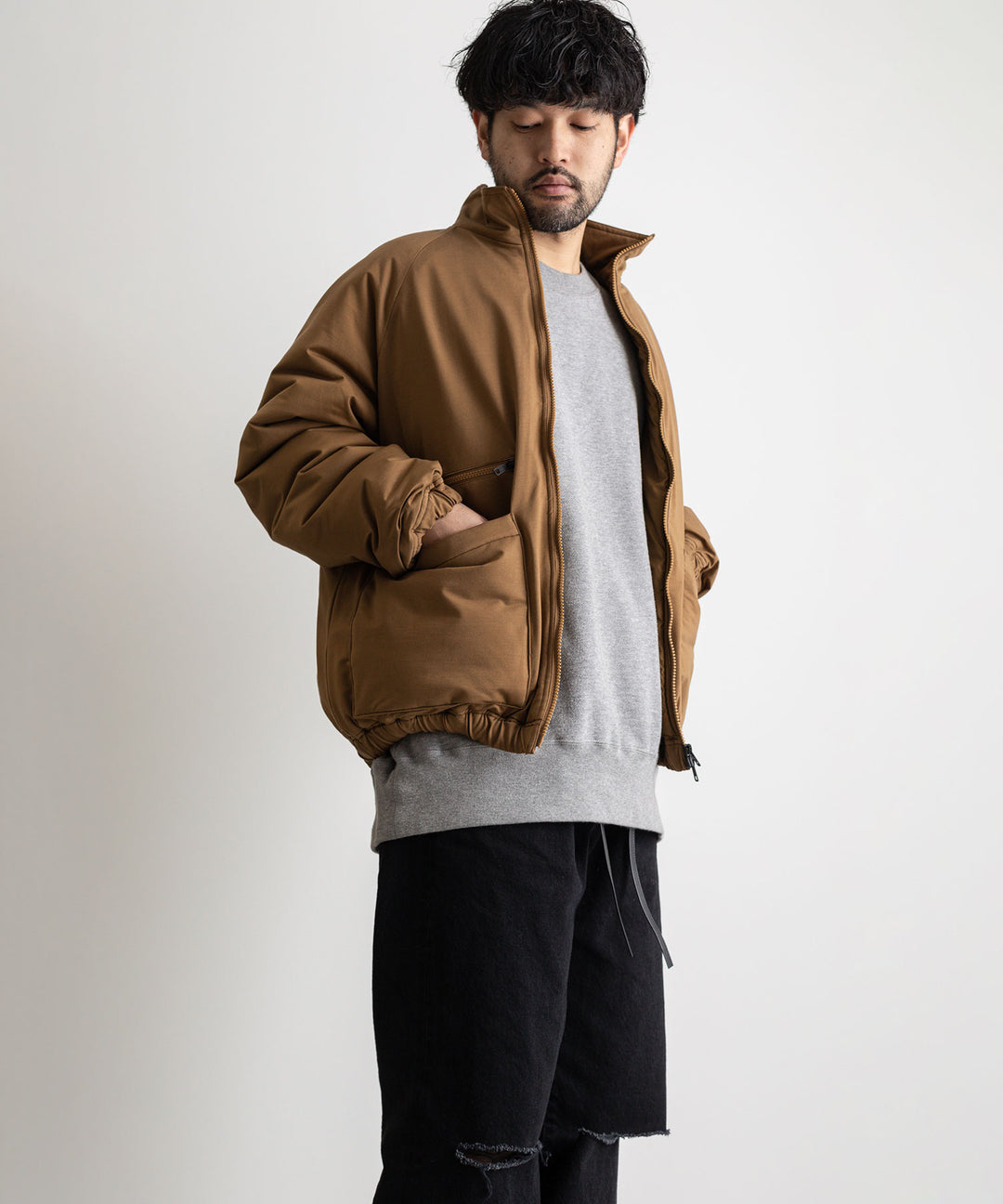 【KANEMASA】TYPEWRITER KNIT PCU BLOUSON - COYOTE