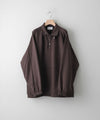 【KANEMASA】SUPER FINE GAUGE LOOSE LONG SLEEVE POLO - BROWN