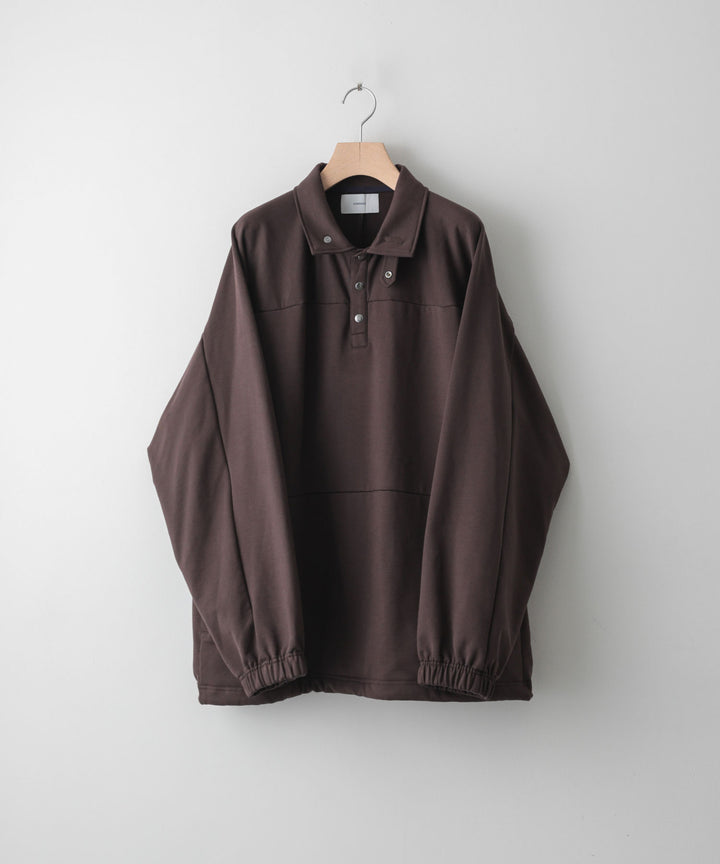 カネマサ通販【KANEMASA】SUPER FINE GAUGE LOOSE LONG SLEEVE POLO - BROWN