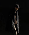 【INTÉRIM】HYPER BIG OILED CLOTH SINGLE RAGLAN 4PK FLAP COAT -  BLACK