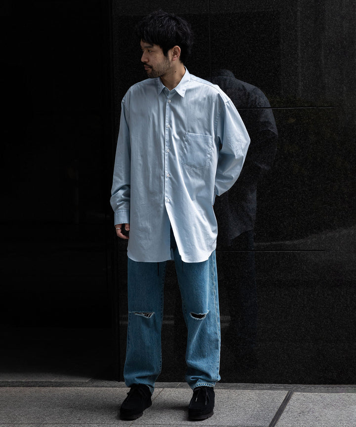INTERIM(インテリム)の22AWコレクションのHYPER BIG 200/2 SUPIMA TWILL REGULAR COLLAR SHIRTの L.BLUE