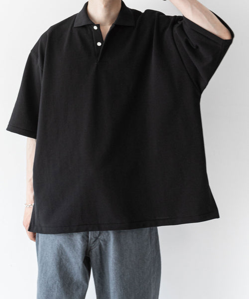 公式ショップ】 ポロシャツ BLACK POLO LS BIG SEE SEE ポロシャツ