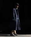 【INTÉRIM】HYPER BIG SILK DENIM SINGLE RAGLAN 4PK FLAP COAT -  NAVY DENIM