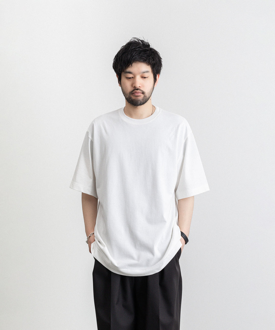 KANEMASA(カネマサ)の23SSコレクションのHIGH TWIST YARN LOOSE TEE の WHITE
