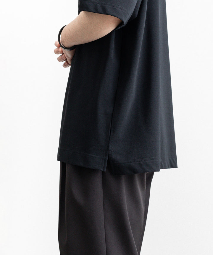 KANEMASA(カネマサ)の23SSコレクションのHIGH TWIST YARN LOOSE TEE のBLACK