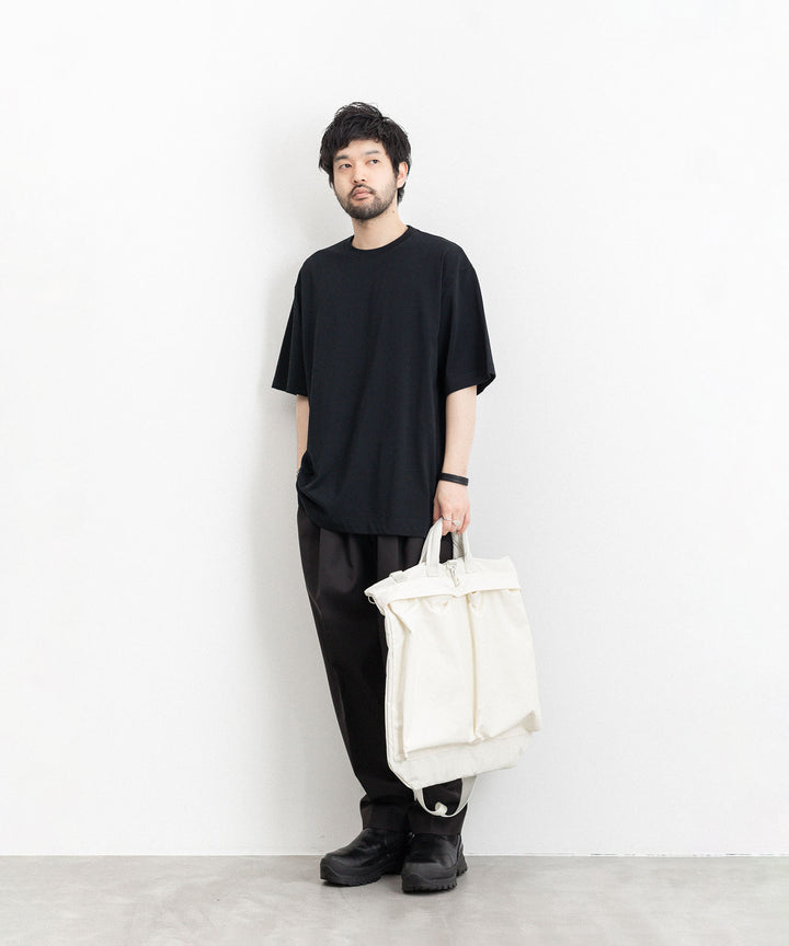 KANEMASA(カネマサ)の23SSコレクションのHIGH TWIST YARN LOOSE TEE のBLACK