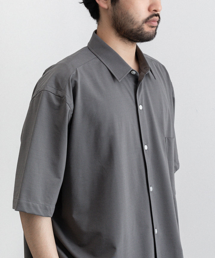 KANEMASA(カネマサ)の23SSコレクションのROYAL OX DRESS JERSEY SHORT SLEEVE SHIRTのGRAY