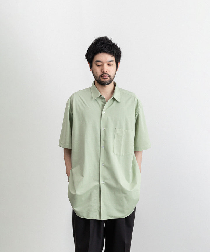 KANEMASA(カネマサ)の23SSコレクションのROYAL OX DRESS JERSEY SHORT SLEEVE SHIRTのLIGHT GREEN