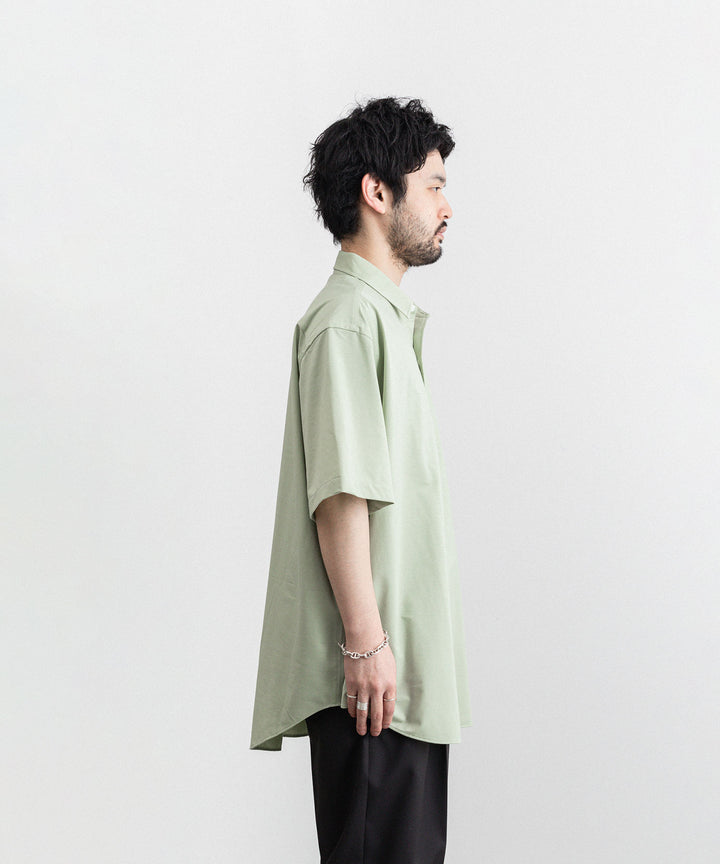 KANEMASA(カネマサ)の23SSコレクションのROYAL OX DRESS JERSEY SHORT SLEEVE SHIRTのLIGHT GREEN