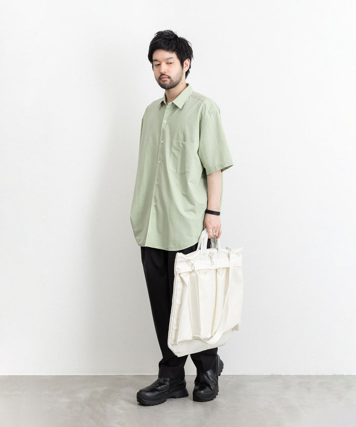 KANEMASA(カネマサ)の23SSコレクションのROYAL OX DRESS JERSEY SHORT SLEEVE SHIRTのLIGHT GREEN