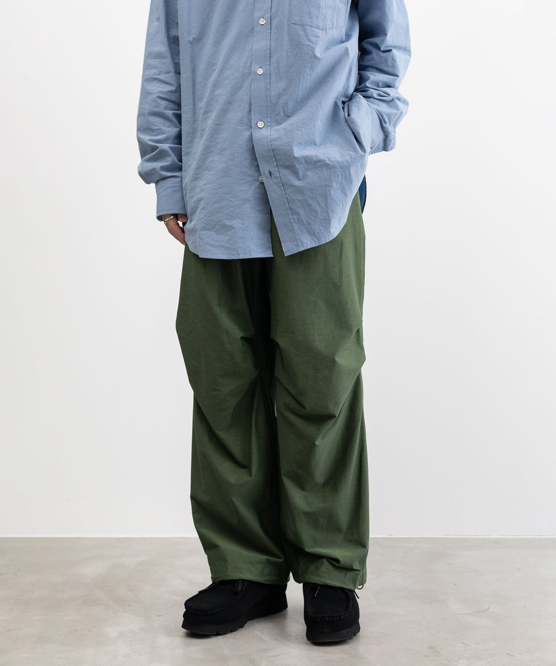 【KANEMASA PHIL.】TYPEWRITER HIGH GAUGE JERSEY OVER PANTS - MILITARY GREEN