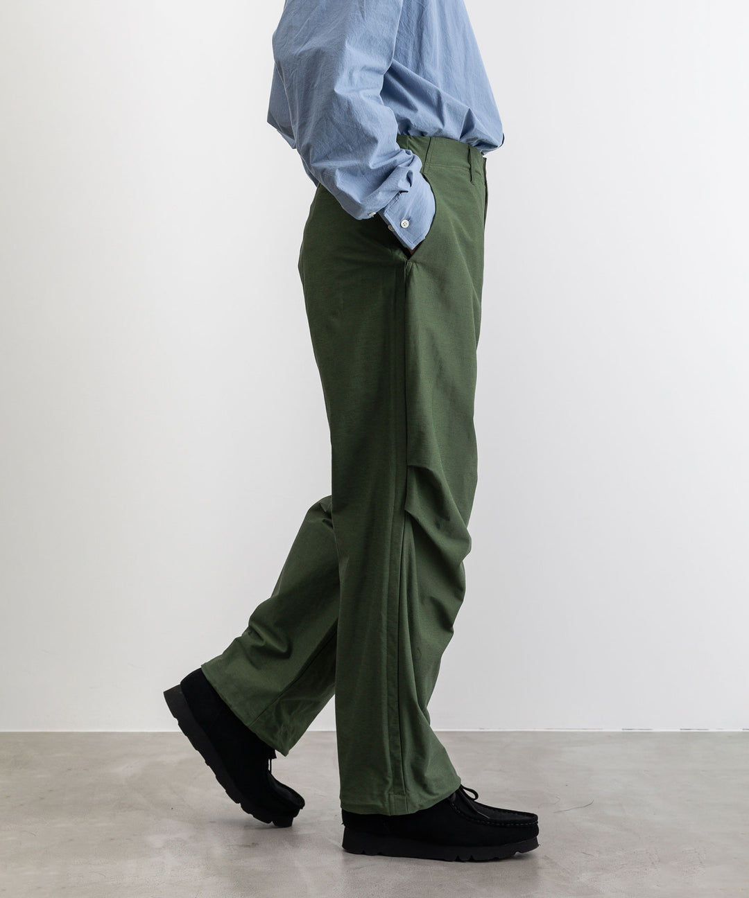 【KANEMASA PHIL.】TYPEWRITER HIGH GAUGE JERSEY OVER PANTS - MILITARY GREEN