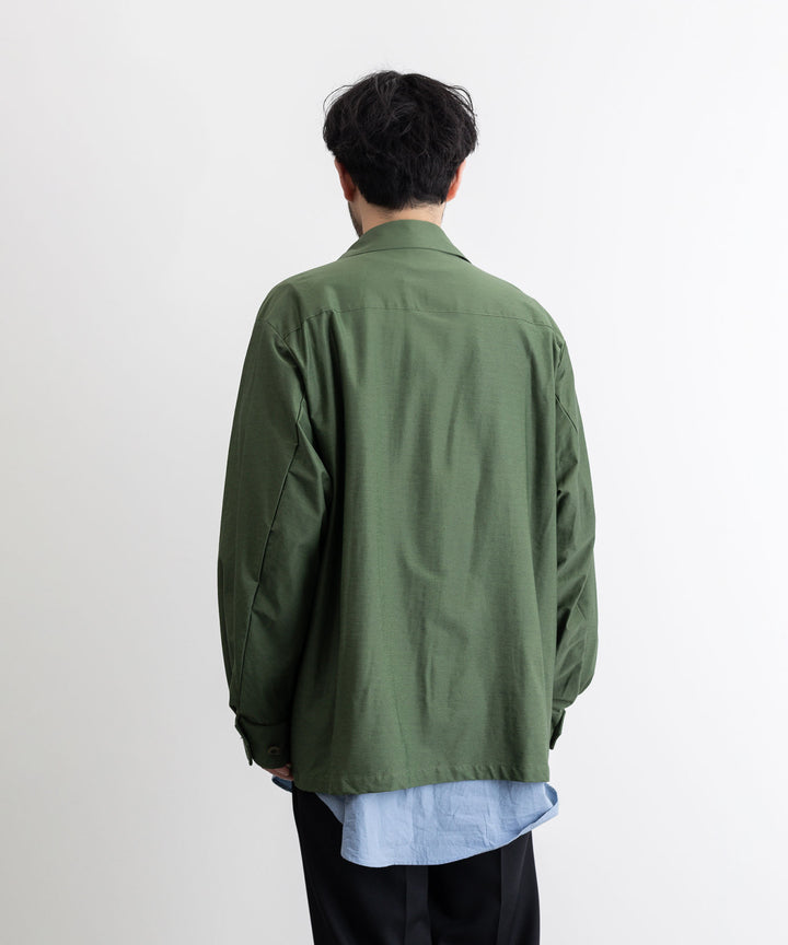 【KANEMASA PHIL.】カネマサのTYPEWRITER HIGH GAUGE JERSEY FATIGUE JACKET - MILITARY GREEN