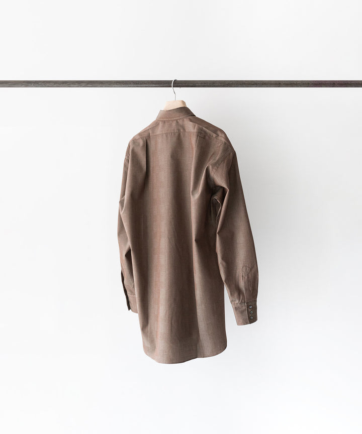 【INTÉRIM】インテリムの限定シャツ HYPER BIG IRIDESCENT CHECK LONG HORN WESTERN SHIRT - BROWN/GREEN