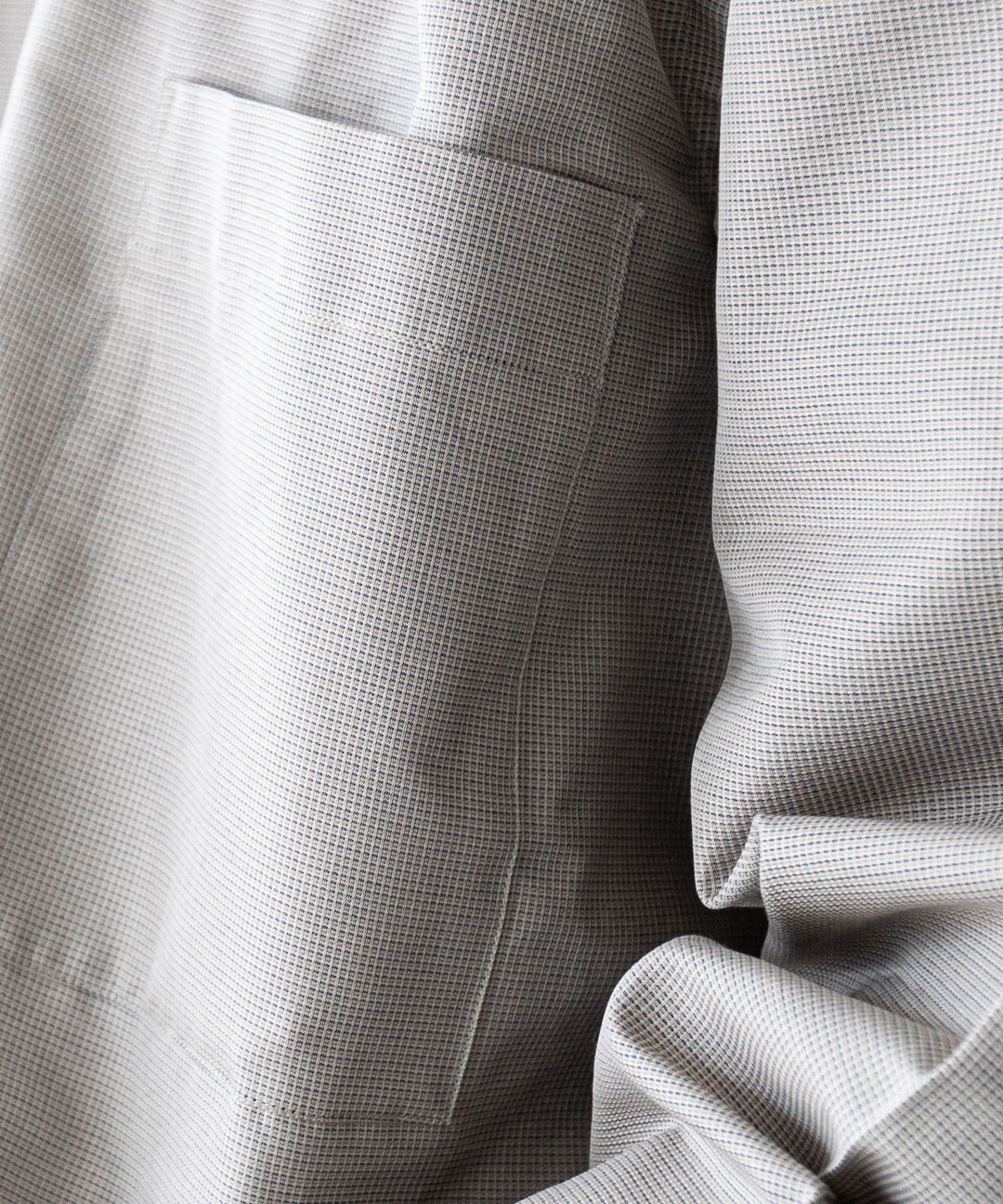 【INTÉRIM】インテリムのHYPER BIG COTTON SILK LATTICE STAND COLLAR SHIRT - BEIGE