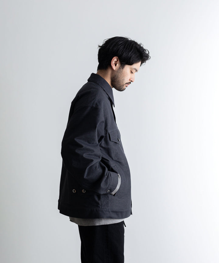【KANEMASA】カネマサのデニムジャケットPIECE DYEING DENIM HIGH GAUGE JERSEY JACKET - NAVY