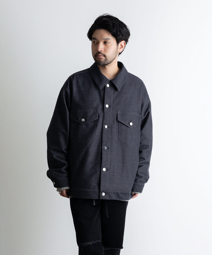 【KANEMASA】カネマサのデニムジャケットPIECE DYEING DENIM HIGH GAUGE JERSEY JACKET - NAVY