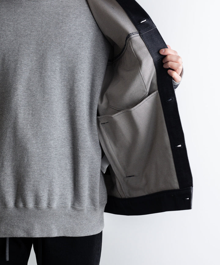 【KANEMASA】カネマサのデニムジャケットPIECE DYEING DENIM HIGH GAUGE JERSEY JACKET - NAVY