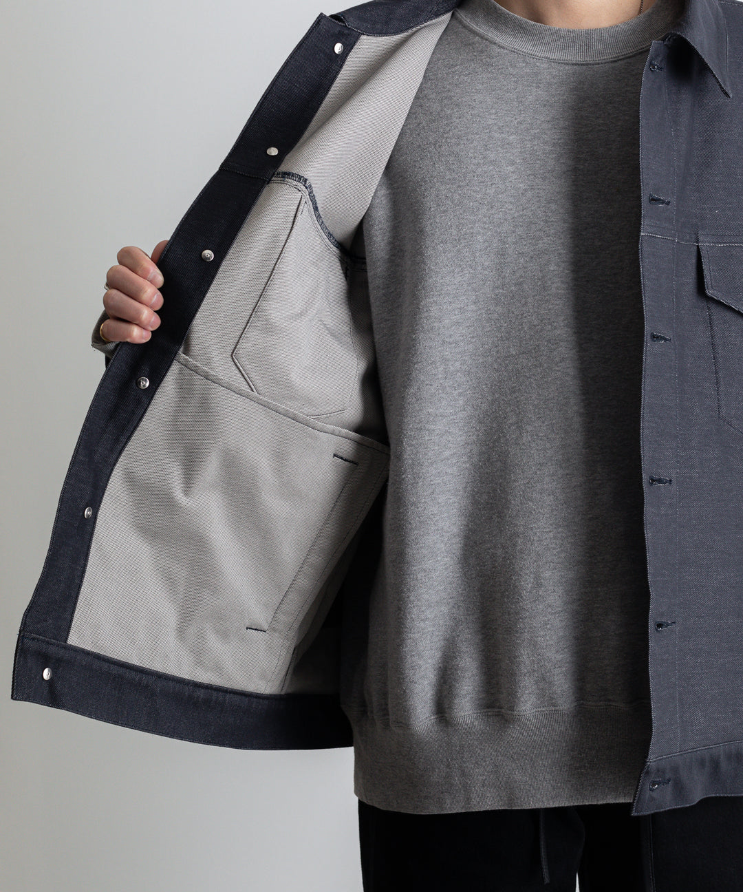 【KANEMASA】カネマサのデニムジャケットPIECE DYEING DENIM HIGH GAUGE JERSEY JACKET - NAVY