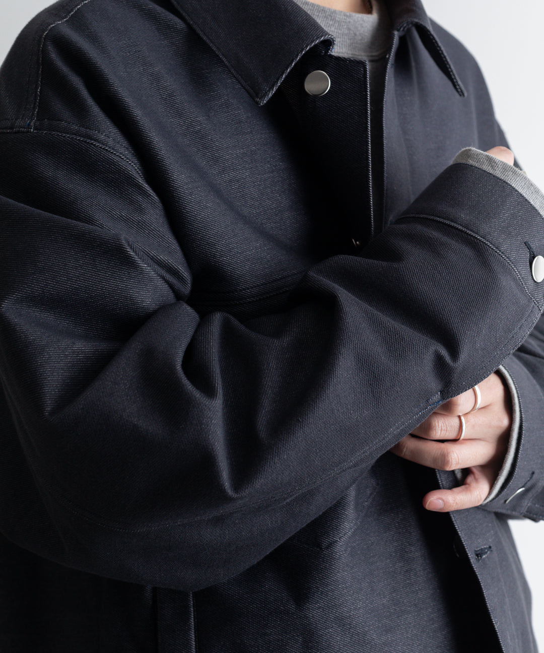 【KANEMASA】カネマサのデニムジャケットPIECE DYEING DENIM HIGH GAUGE JERSEY JACKET - NAVY