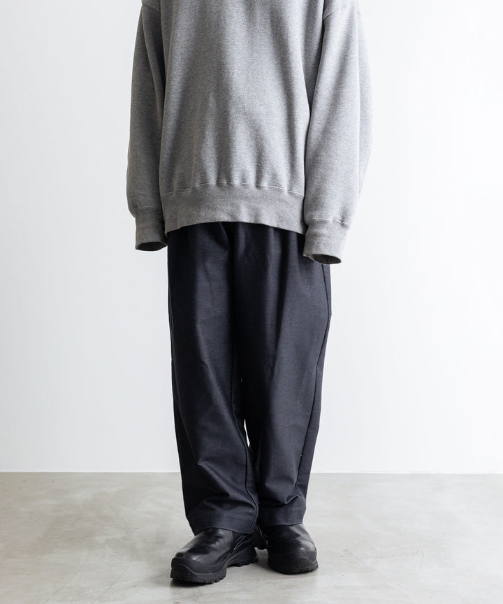 【KANEMASA】カネマサのニットデニム PIECE DYEING DENIM HIGH GAUGE JERSEY TUCK PANTS - NAVY