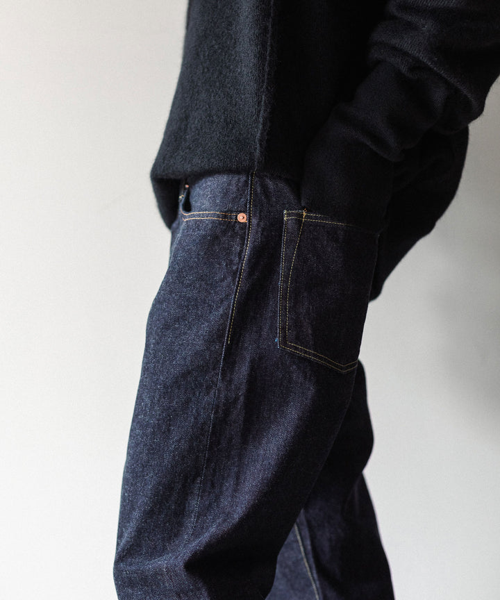 【INTÉRIM】WWⅡ 1943 HEAVY KIBATA SHUTTLE DENIM JEANS - NAVY