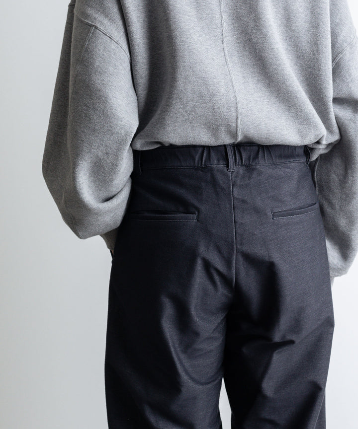 【KANEMASA】カネマサのニットデニム PIECE DYEING DENIM HIGH GAUGE JERSEY TUCK PANTS - NAVY