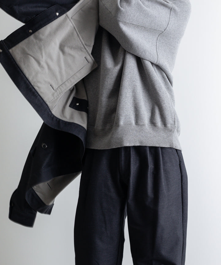 【KANEMASA】カネマサのニットデニム PIECE DYEING DENIM HIGH GAUGE JERSEY TUCK PANTS - NAVY