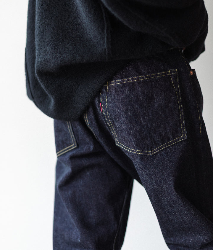 【INTÉRIM】WWⅡ 1943 HEAVY KIBATA SHUTTLE DENIM JEANS - NAVY