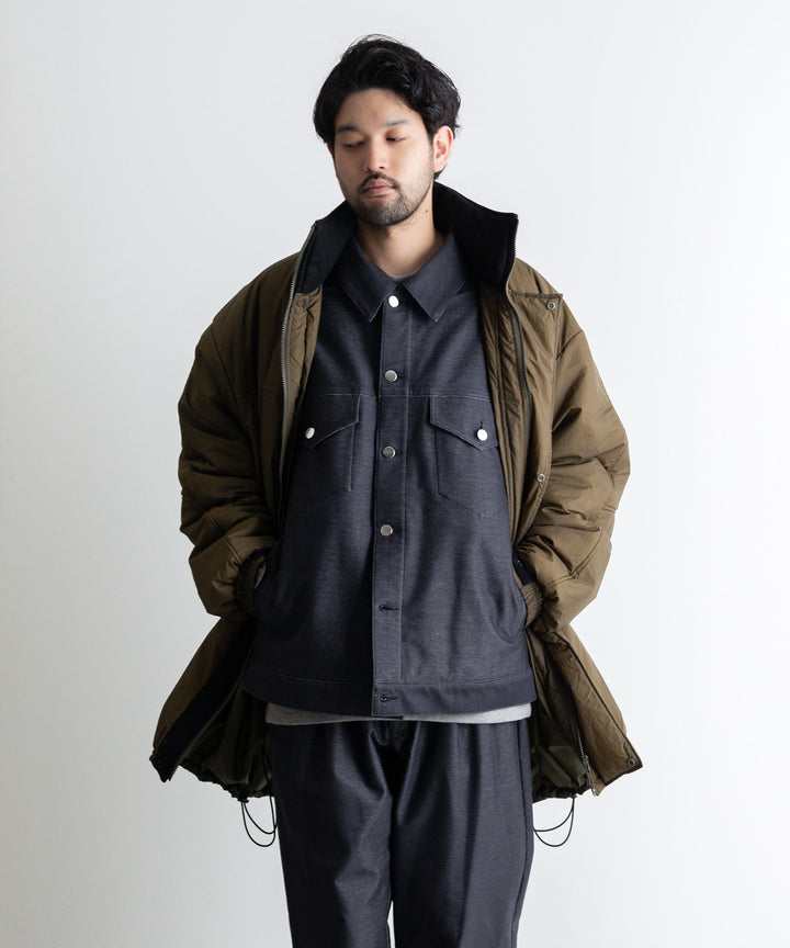 【KANEMASA】カネマサのニットデニム PIECE DYEING DENIM HIGH GAUGE JERSEY TUCK PANTS - NAVY