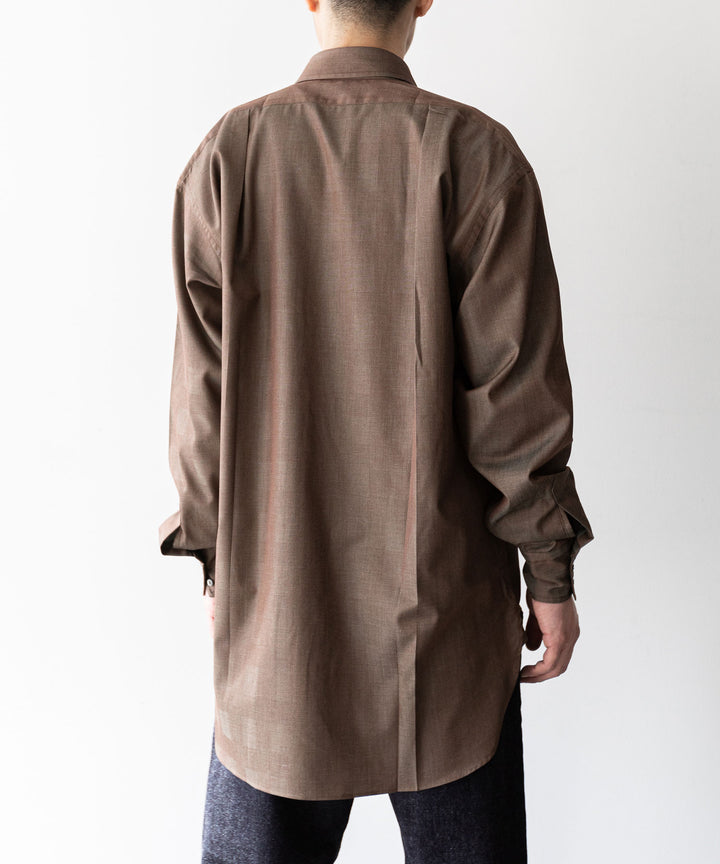 【INTÉRIM】HYPER BIG IRIDESCENT CHECK LONG HORN WESTERN SHIRT - BROWN/GREEN