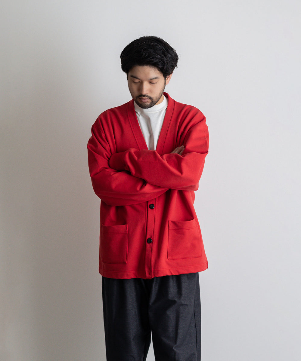 カネマサ通販【KANEMASA】SUPER FINE GAUGE CARDIGANのRED