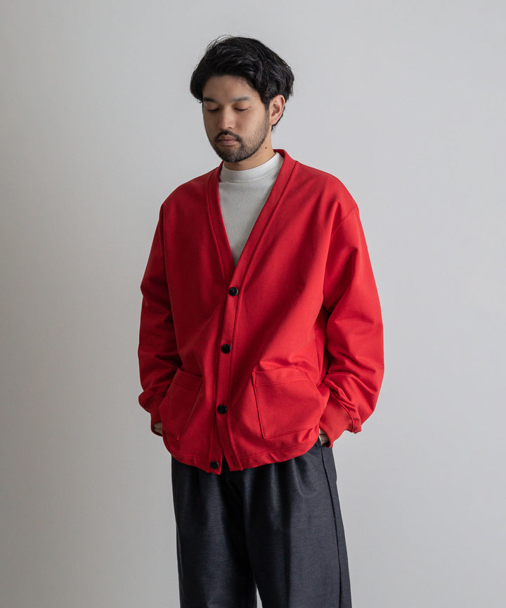 カネマサ通販【KANEMASA】SUPER FINE GAUGE CARDIGANのRED