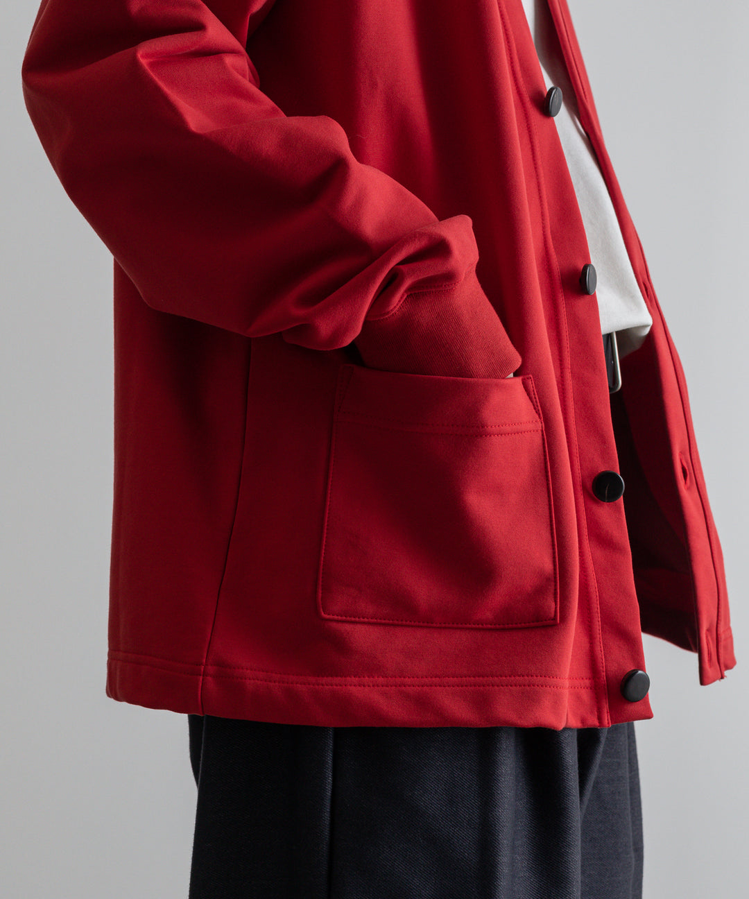 カネマサ通販【KANEMASA】SUPER FINE GAUGE CARDIGANのRED