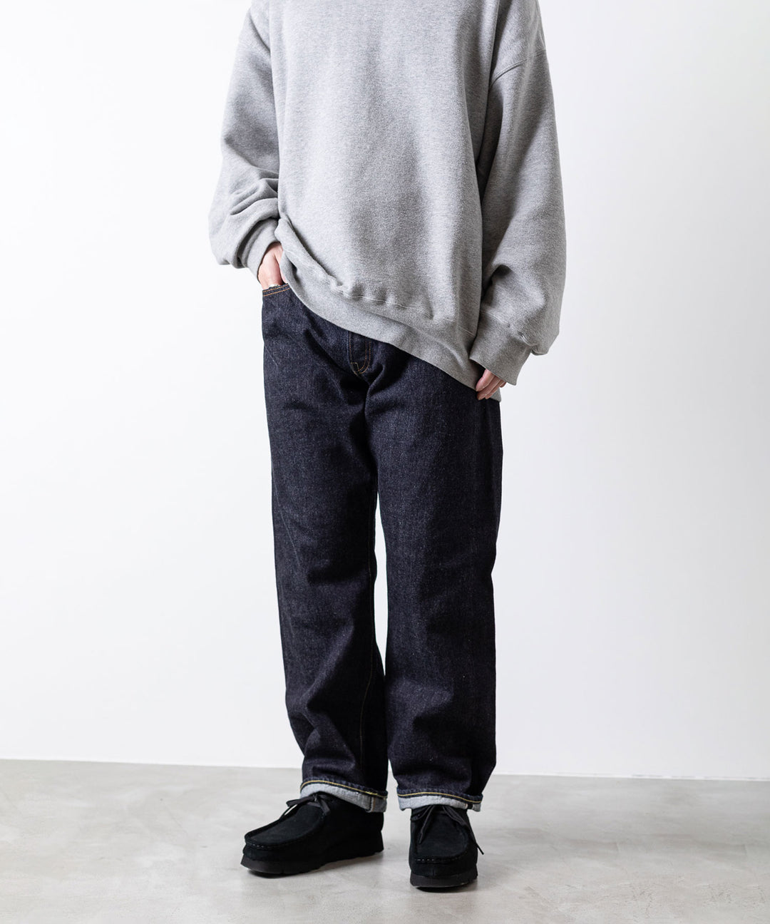 【INTÉRIM】WWⅡ 1943 HEAVY KIBATA SHUTTLE DENIM JEANS - NAVY