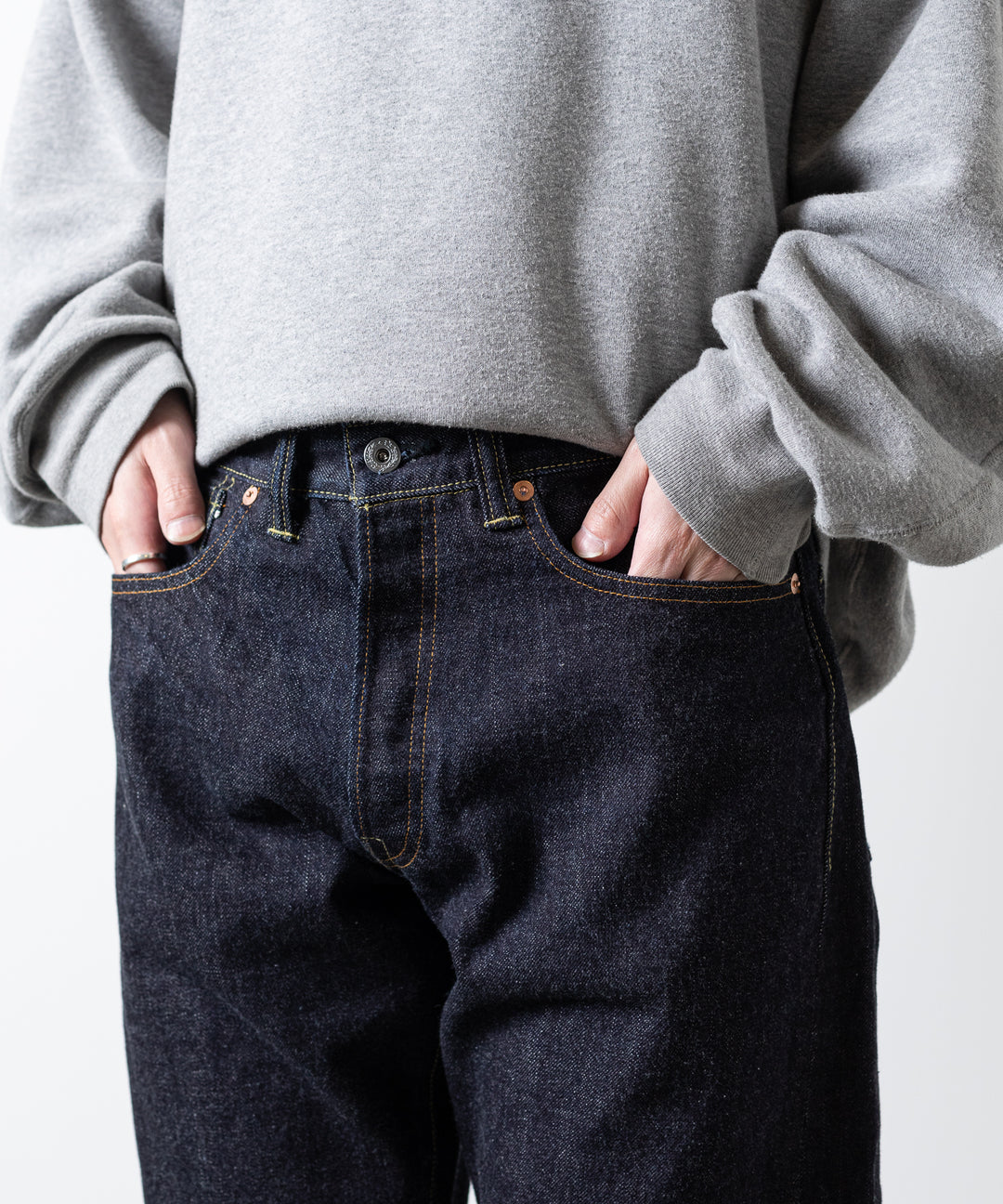 【INTÉRIM】WWⅡ 1943 HEAVY KIBATA SHUTTLE DENIM JEANS - NAVY