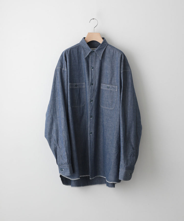 【INTÉRIM】インテリム HYPER BIG MILITARY SHUTTLE CHAMBRAY SHIRT - BLUE sessionセッション福岡セレクトショップ 公式通販サイト 