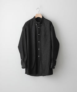 INTÉRIM(インテリム)のブラックデニムシャツ 90'S FIT UK BLACK DENIM BUTTON DOWN SHIRT - BLACK DENIM